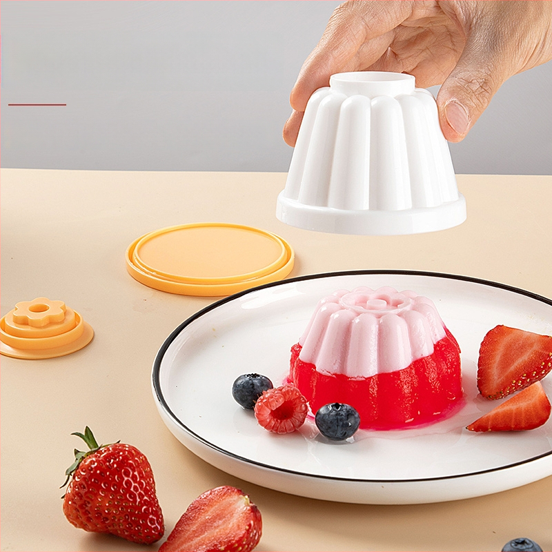 Formă de budincă din ABS cu capac, pentru uz casnic, potrivită pentru iaurt înghețat, mousse și jeleu, ustensilă pentru hrana bebelușilor