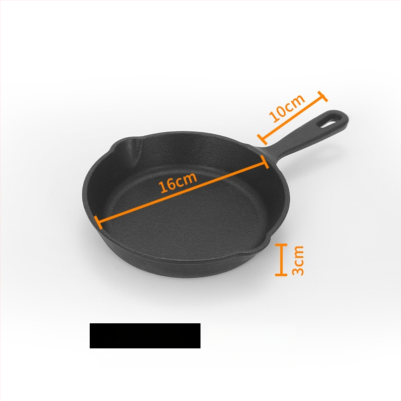 Set od tri tave od lijevanog željeza, s debelim dnom, bez premaza, nepriijanjajuća površina, mini tava za jaja, kućanski posuđe