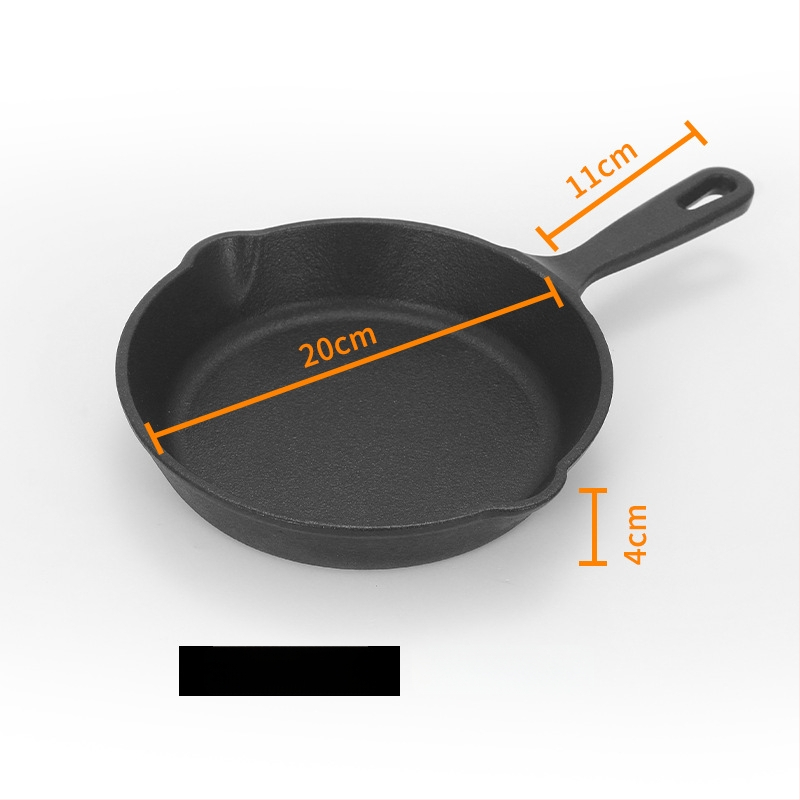 Set od tri tave od lijevanog željeza, s debelim dnom, bez premaza, nepriijanjajuća površina, mini tava za jaja, kućanski posuđe