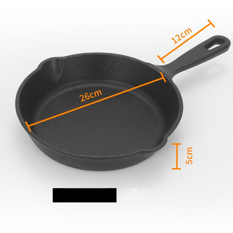 Set od tri tave od lijevanog željeza, s debelim dnom, bez premaza, nepriijanjajuća površina, mini tava za jaja, kućanski posuđe