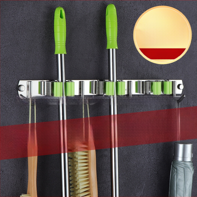 304 неръждаема стомана държач за моп, без пробиване, стенен монтаж за баня