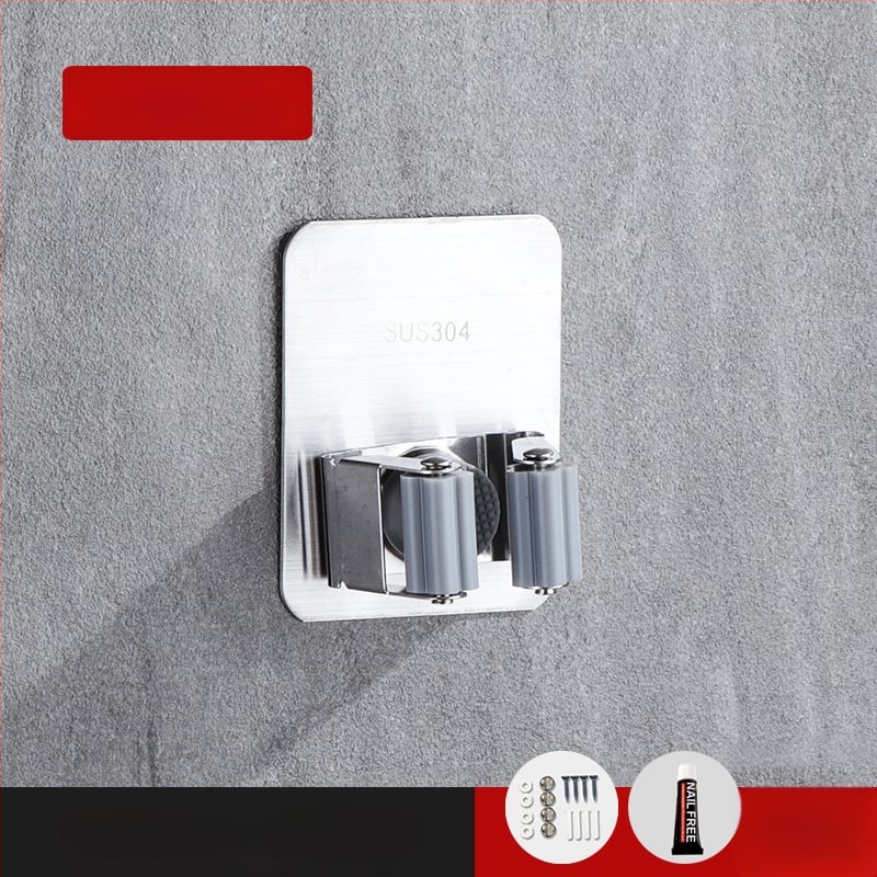 304 неръждаема стомана държач за моп, без пробиване, стенен монтаж за баня