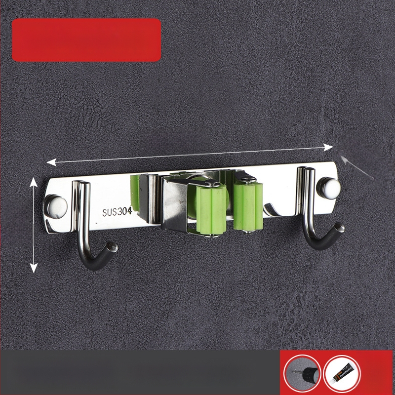 304 неръждаема стомана държач за моп, без пробиване, стенен монтаж за баня