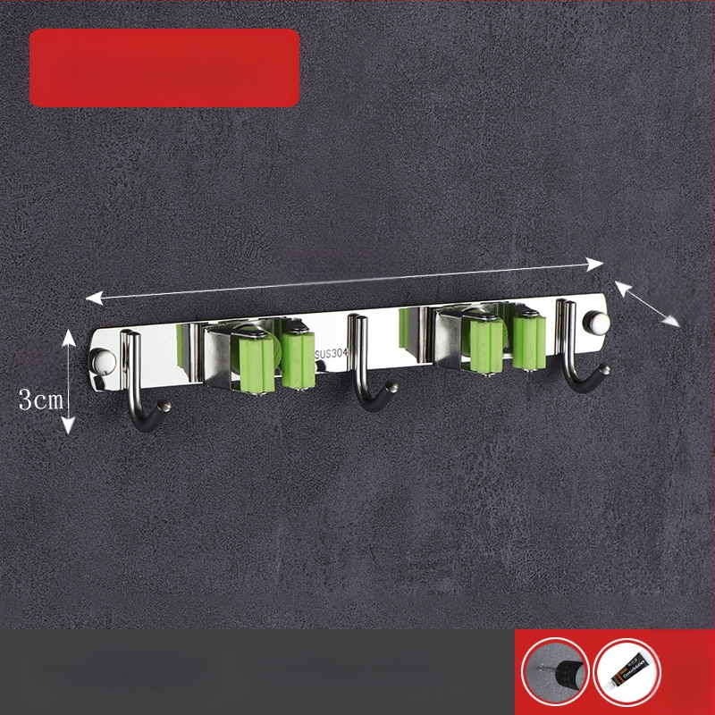 304 неръждаема стомана държач за моп, без пробиване, стенен монтаж за баня