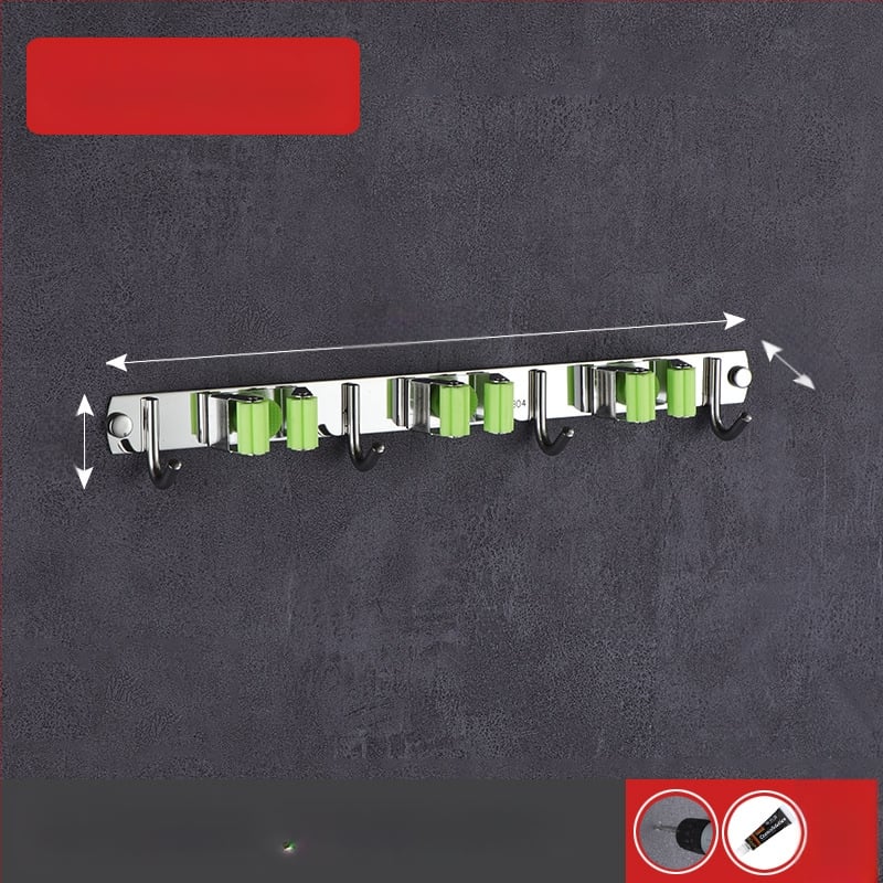 304 неръждаема стомана държач за моп, без пробиване, стенен монтаж за баня