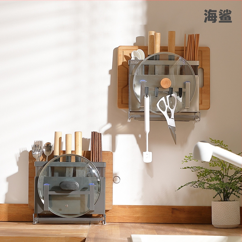 Ανοξείδωτος χώρος αποθήκευσης μαχαιρών και ράφι για σανίδες κοπής, κουζίνα, επιτραπέζιος, πολυλειτουργικός, φορητός, χωρίς εγκατάσταση