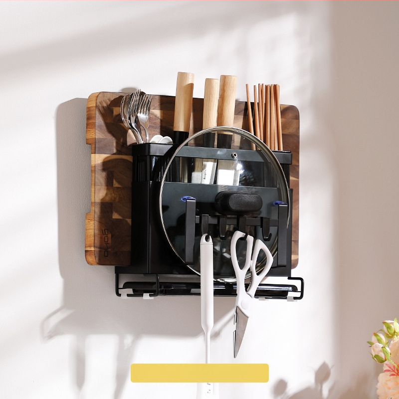 Ανοξείδωτος χώρος αποθήκευσης μαχαιρών και ράφι για σανίδες κοπής, κουζίνα, επιτραπέζιος, πολυλειτουργικός, φορητός, χωρίς εγκατάσταση