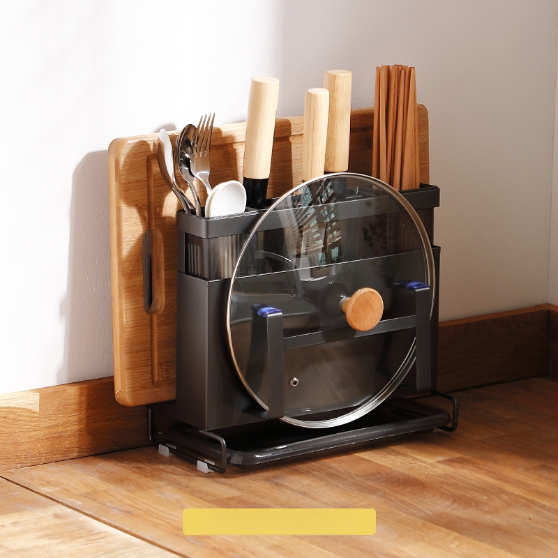 Ανοξείδωτος χώρος αποθήκευσης μαχαιρών και ράφι για σανίδες κοπής, κουζίνα, επιτραπέζιος, πολυλειτουργικός, φορητός, χωρίς εγκατάσταση