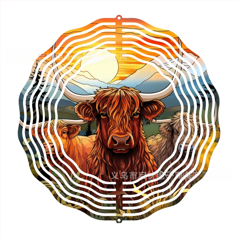 3D метално звънче за вятър с животински мотив — печатно метално украшение за двор, градина и балкон