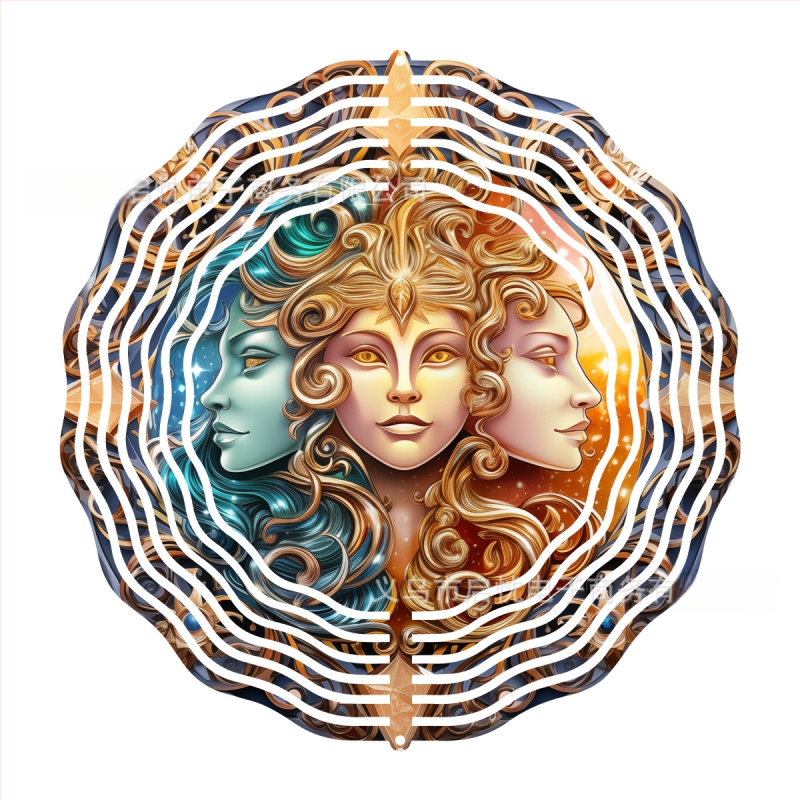 3D метално звънче за вятър с животински мотив — печатно метално украшение за двор, градина и балкон