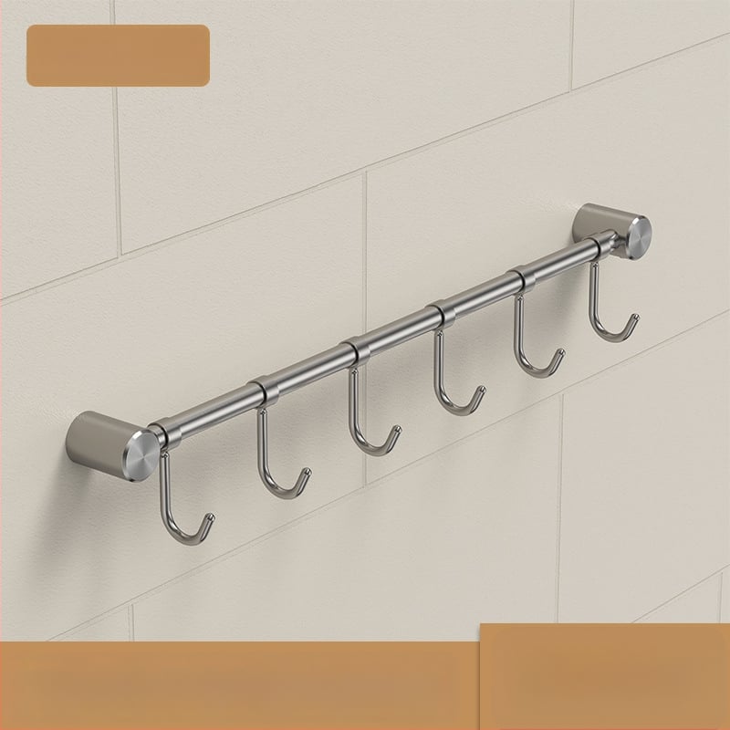 Кухненски държач за прибори от неръждаема стомана — стенен монтаж, матова шлифована повърхност, единична релса