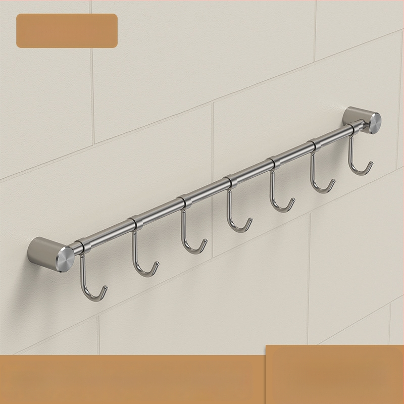 Кухненски държач за прибори от неръждаема стомана — стенен монтаж, матова шлифована повърхност, единична релса