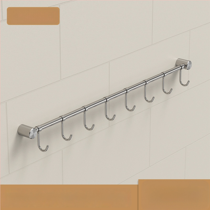 Кухненски държач за прибори от неръждаема стомана — стенен монтаж, матова шлифована повърхност, единична релса