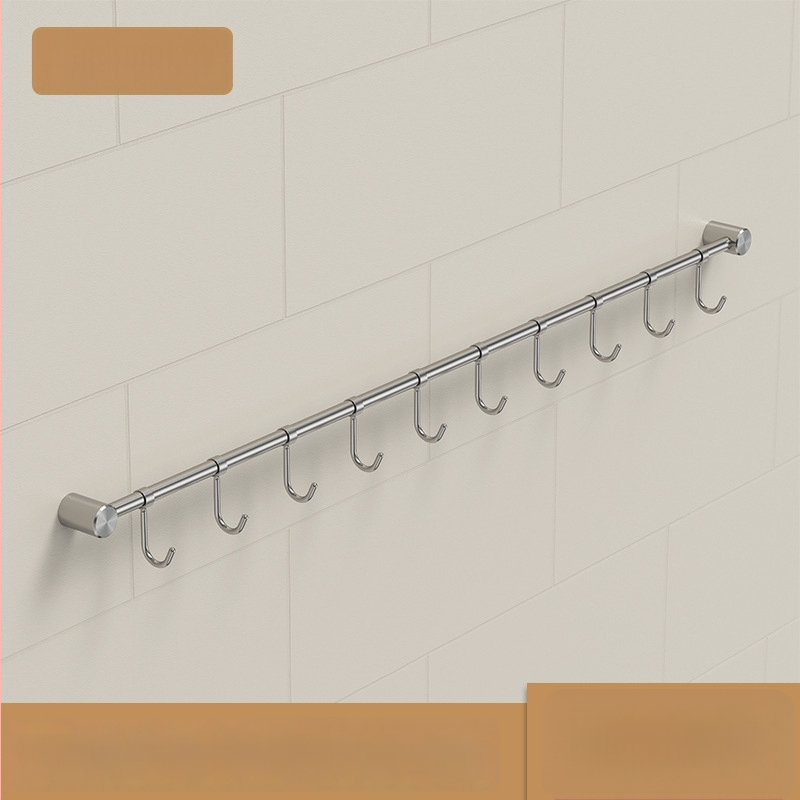 Кухненски държач за прибори от неръждаема стомана — стенен монтаж, матова шлифована повърхност, единична релса