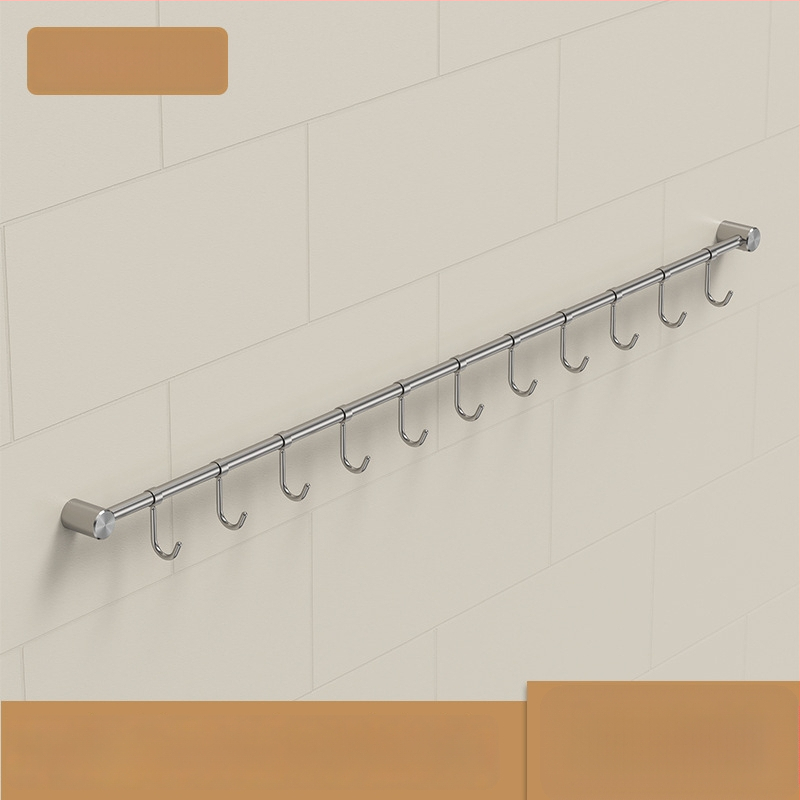 Кухненски държач за прибори от неръждаема стомана — стенен монтаж, матова шлифована повърхност, единична релса