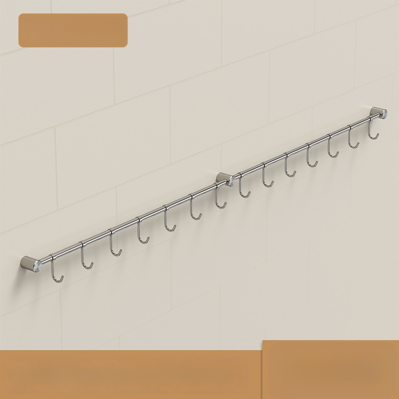 Кухненски държач за прибори от неръждаема стомана — стенен монтаж, матова шлифована повърхност, единична релса