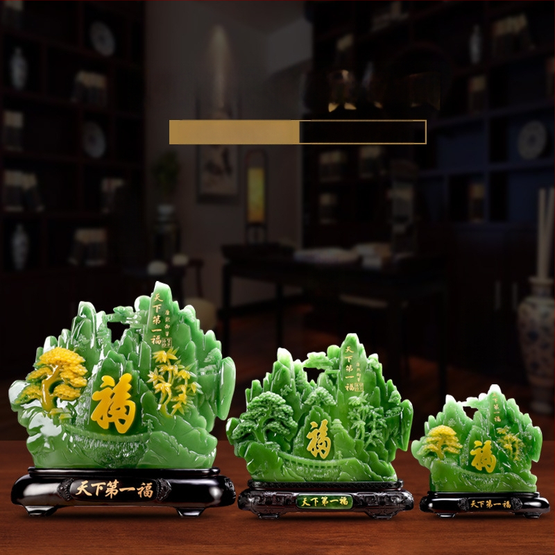 Декоративна фигура от смола Fu символ за холния шкаф за вино, китайски стил; Материал: синтетична смола; Подходяща за бизнес и домакински подаръци