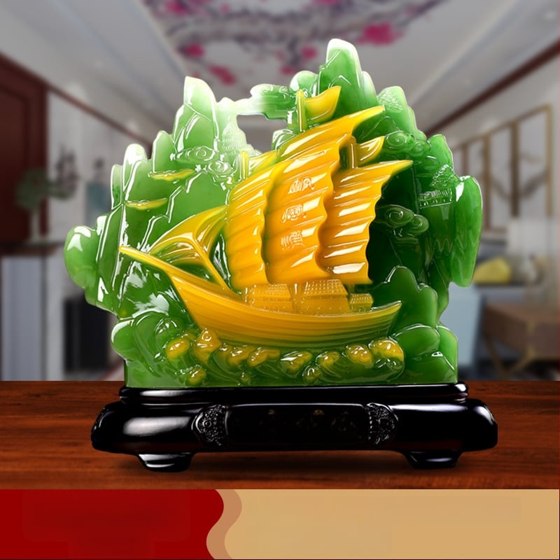 Декоративна фигура от смола Fu символ за холния шкаф за вино, китайски стил; Материал: синтетична смола; Подходяща за бизнес и домакински подаръци