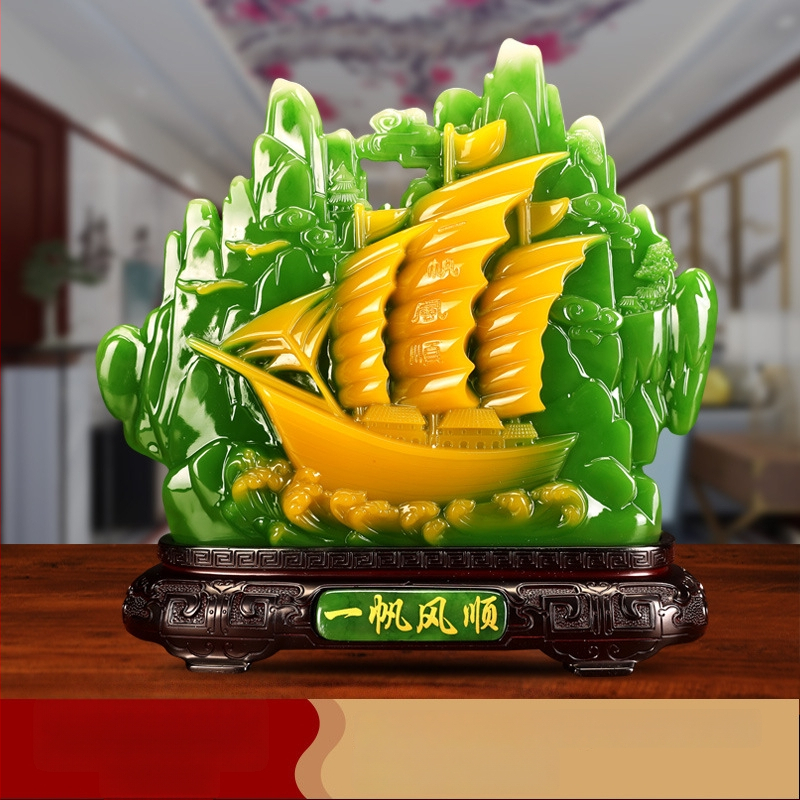 Декоративна фигура от смола Fu символ за холния шкаф за вино, китайски стил; Материал: синтетична смола; Подходяща за бизнес и домакински подаръци