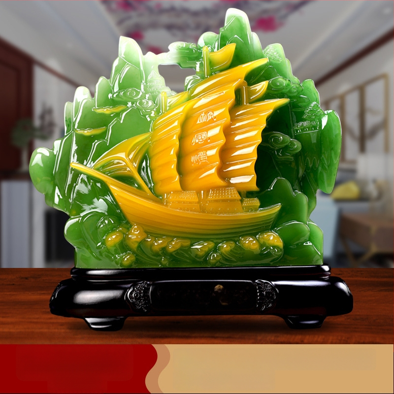 Декоративна фигура от смола Fu символ за холния шкаф за вино, китайски стил; Материал: синтетична смола; Подходяща за бизнес и домакински подаръци