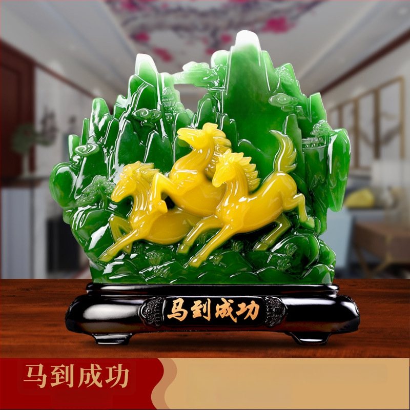 Декоративна фигура от смола Fu символ за холния шкаф за вино, китайски стил; Материал: синтетична смола; Подходяща за бизнес и домакински подаръци