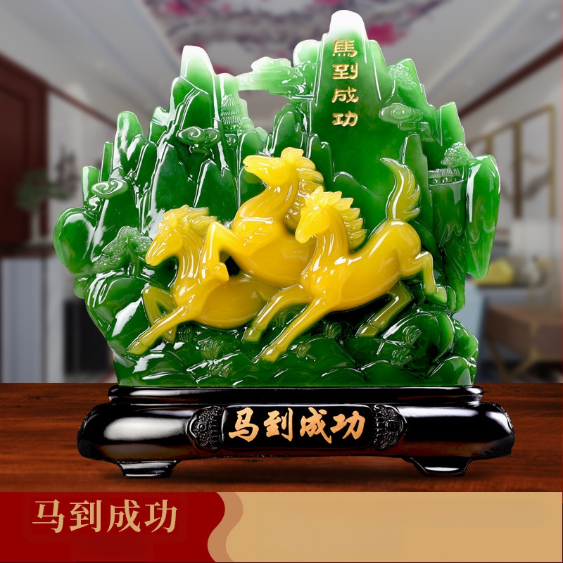 Декоративна фигура от смола Fu символ за холния шкаф за вино, китайски стил; Материал: синтетична смола; Подходяща за бизнес и домакински подаръци