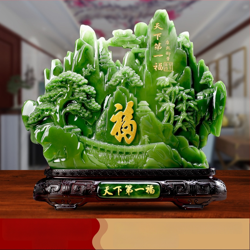 Декоративна фигура от смола Fu символ за холния шкаф за вино, китайски стил; Материал: синтетична смола; Подходяща за бизнес и домакински подаръци