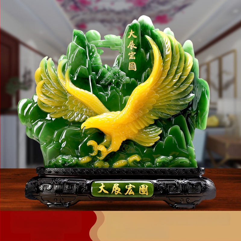 Декоративна фигура от смола Fu символ за холния шкаф за вино, китайски стил; Материал: синтетична смола; Подходяща за бизнес и домакински подаръци