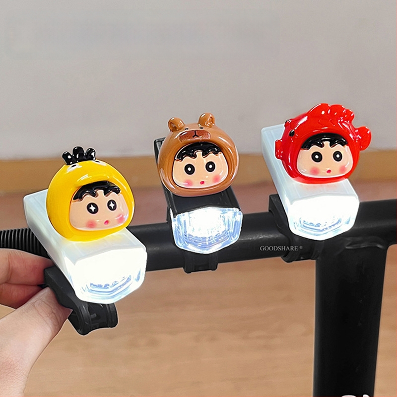 Éjszakai kerékpározáshoz tervezett első lámpa, aranyos Shin-Chan figurával – gyerekeknek szánt mountain/road bicikli világítás (Feldolgozás és testreszabás: Nincs; Márka: Egyéb; Import: Nem)