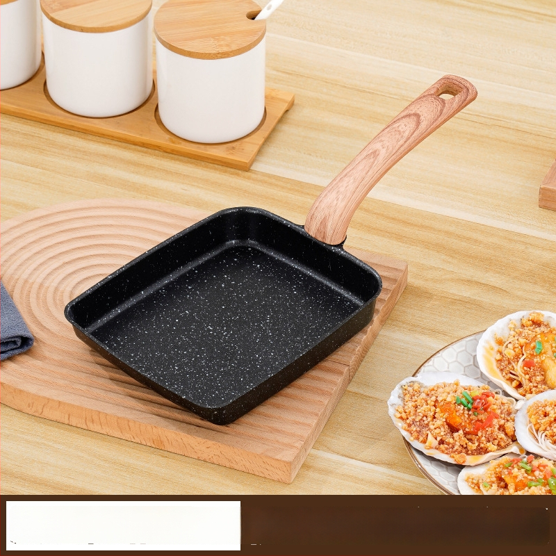Japanski neprijanjajući tiganj od Maifan kamena za tamagoyaki, kvadratni mini tiganj za jaja i odrezak