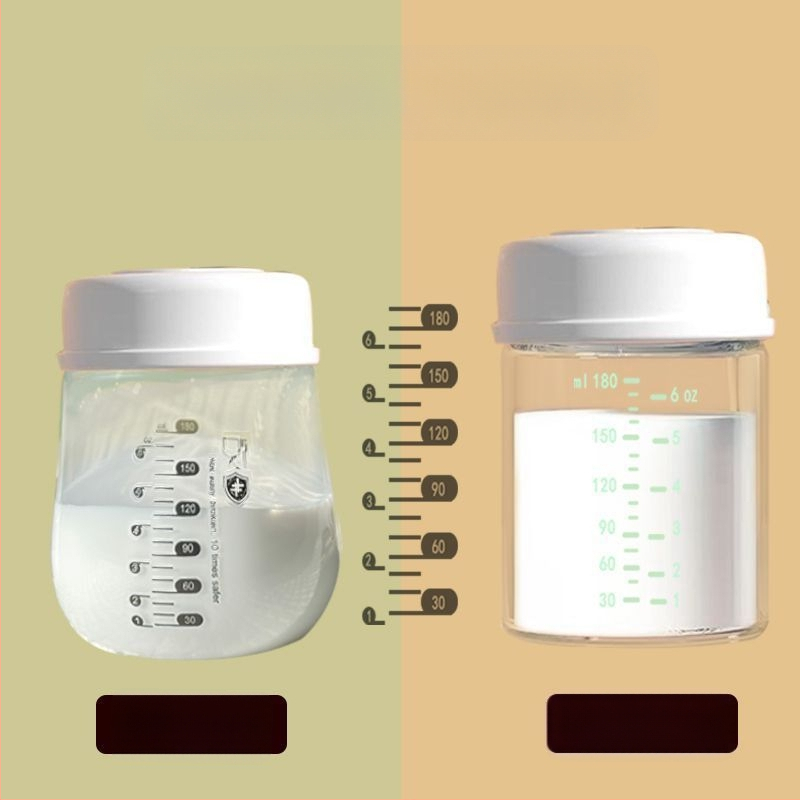Rozsdamentes acélból készült anyatej tároló palack, egyenes test, standard átmérő, fogantyúval