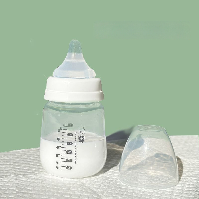 Rozsdamentes acélból készült anyatej tároló palack, egyenes test, standard átmérő, fogantyúval