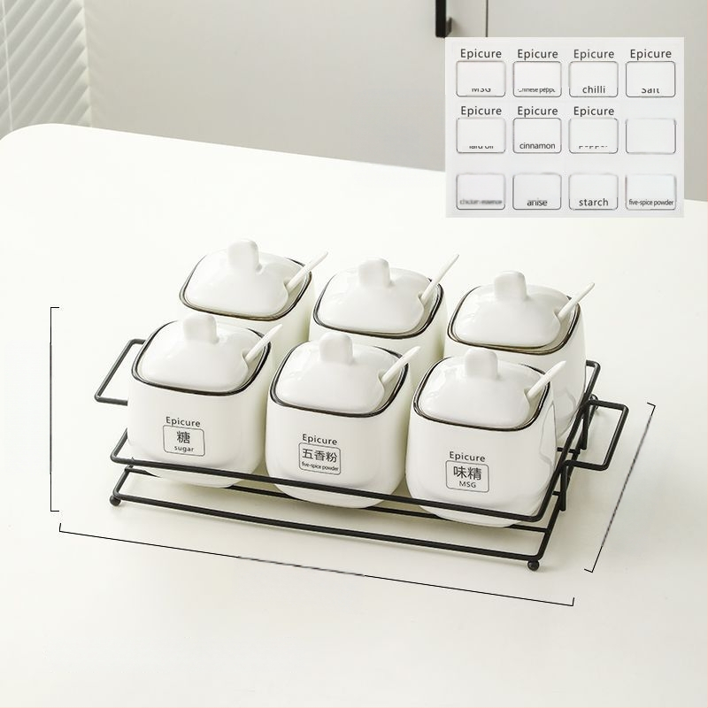 Kerámia fűszers tartó készlet — könnyű luxus stílus, anyag kerámia, testreszabás nélkül