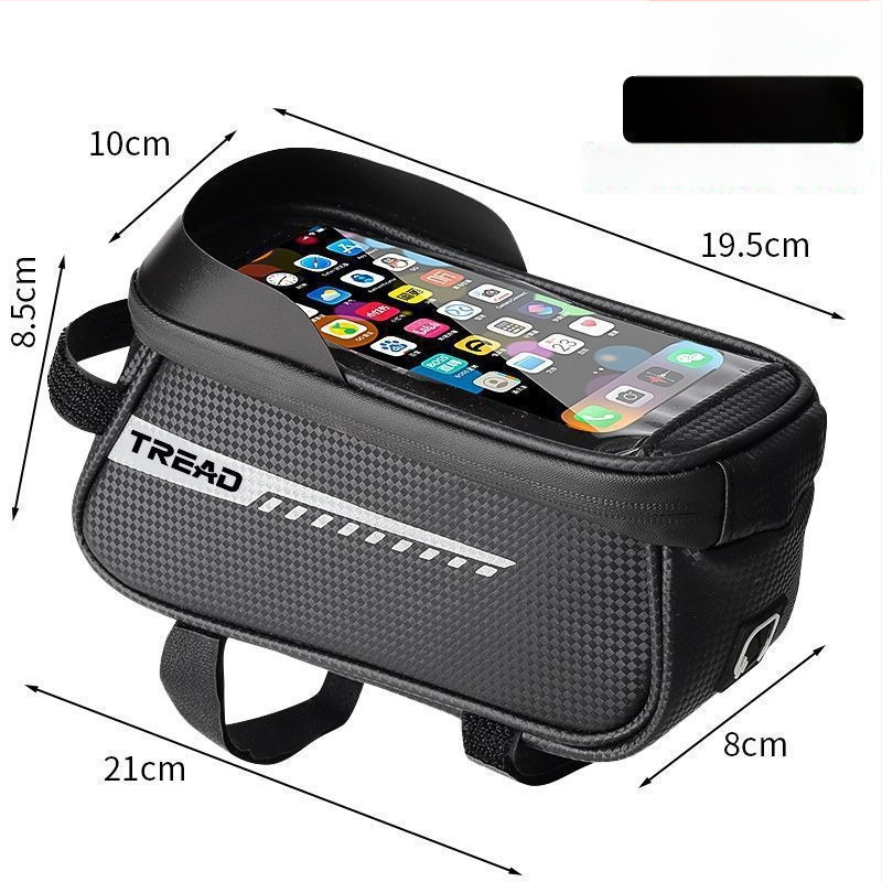 Poliészter kerékpár táska felsőcsőre és elülső vázra, telefontartó zseb, bélés nélkül, hegyi kerékpárhoz