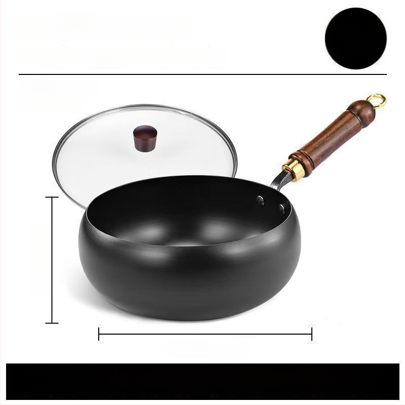 Tradicionalni wok od lijevanog željeza s velikim trbušnim oblikom, ručno izrađena kućna tava s neprijanjajućim premazom