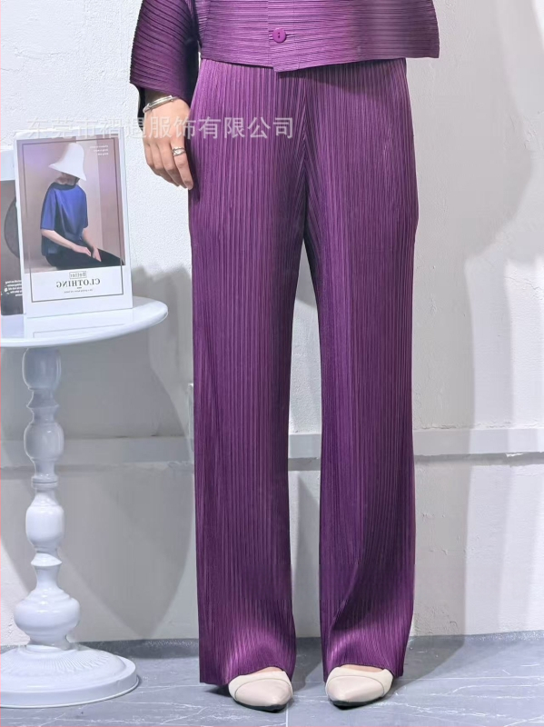 Nadrágos kosztüm szett: Kardigán, ráncos textúra, poliészter 95%+, Japán-koreai casual stílus