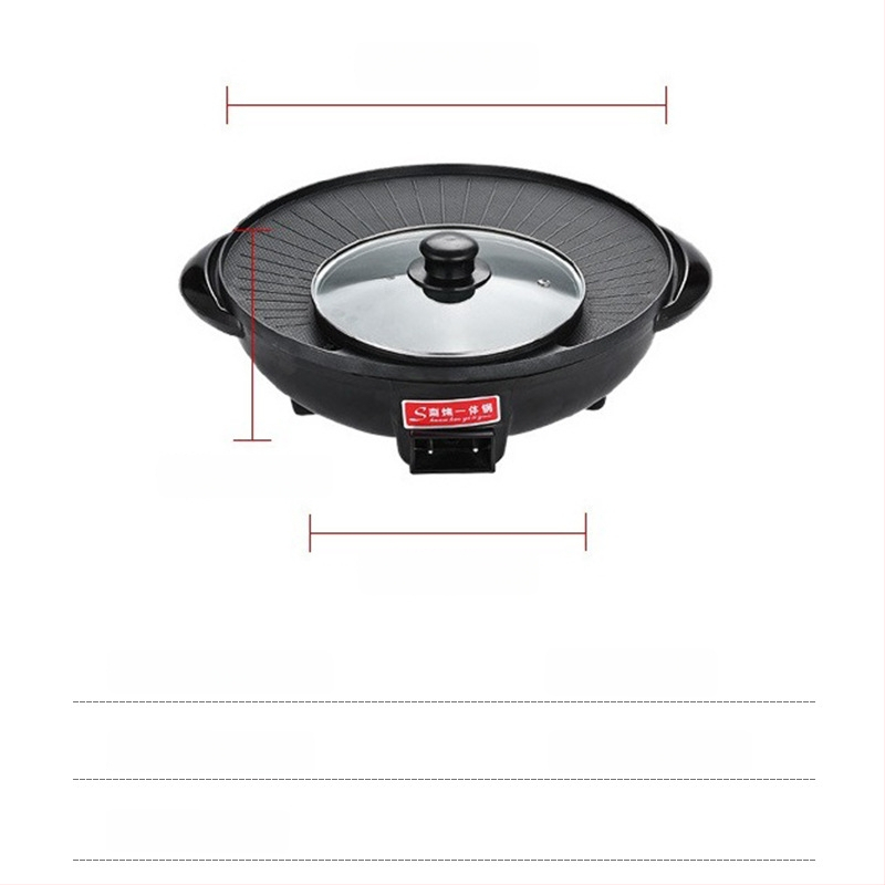 Višenamjenski električni lonac s velikim kapacitetom za Shabu-Shabu i grill, 3-4 L, 1200 W, tijelo od aluminijske legure