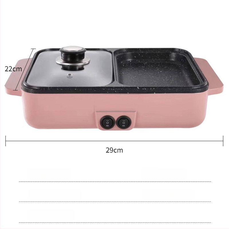 Višenamjenski električni lonac s velikim kapacitetom za Shabu-Shabu i grill, 3-4 L, 1200 W, tijelo od aluminijske legure