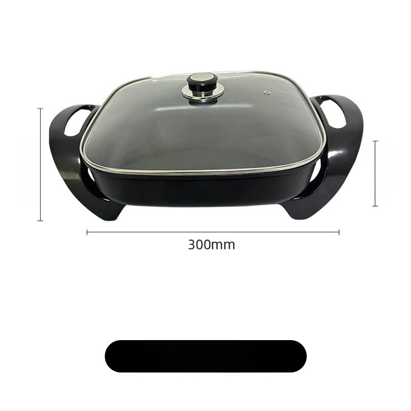 Višenamjenski električni lonac s velikim kapacitetom za Shabu-Shabu i grill, 3-4 L, 1200 W, tijelo od aluminijske legure