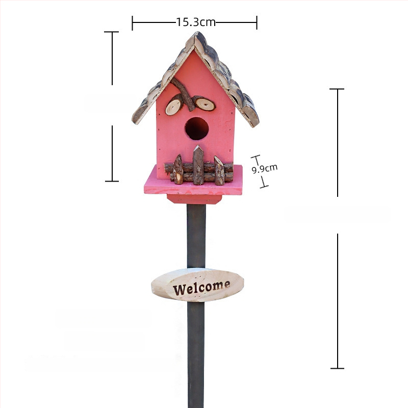 Дървена градинска декорация – гнездо за птици за двор и балкон, код на изделието Jb2krpez, подарък за бизнес, IP лиценз: Няма
