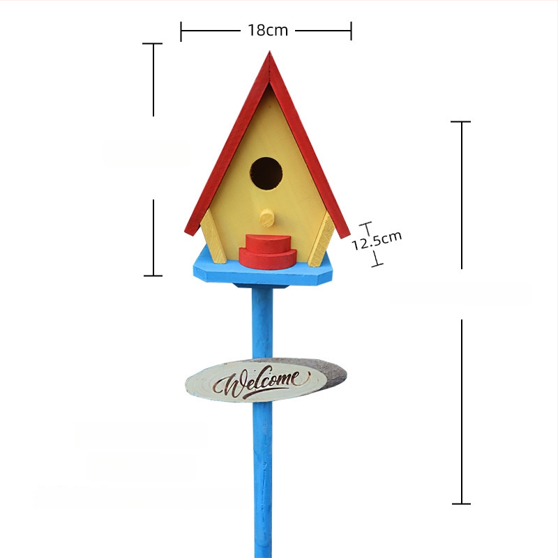 Дървена градинска декорация – гнездо за птици за двор и балкон, код на изделието Jb2krpez, подарък за бизнес, IP лиценз: Няма