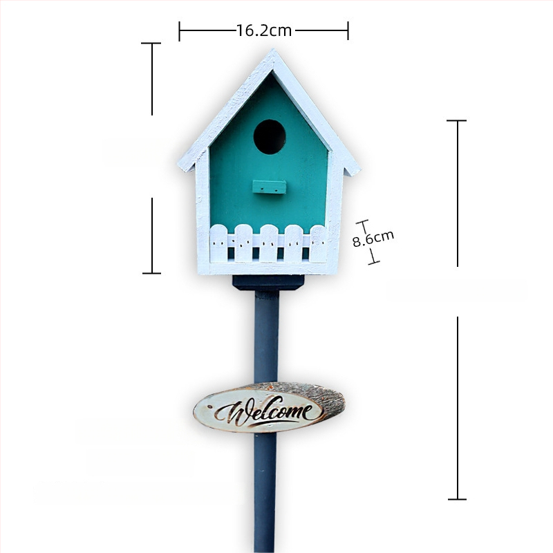 Дървена градинска декорация – гнездо за птици за двор и балкон, код на изделието Jb2krpez, подарък за бизнес, IP лиценз: Няма