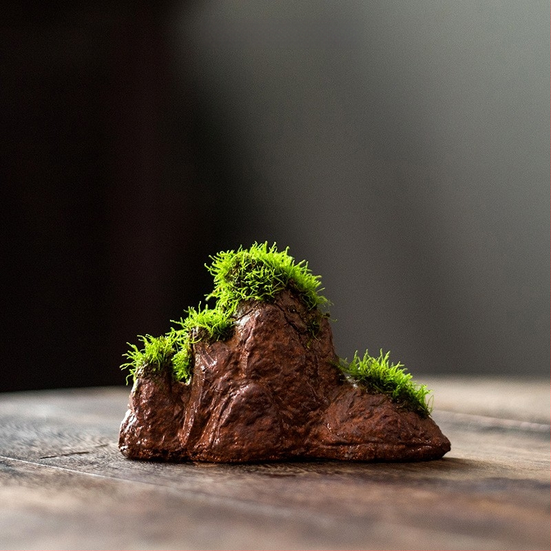 Декоративна водна композиция за бюро с бонсай — дзен микро пейзаж от копринени цветя