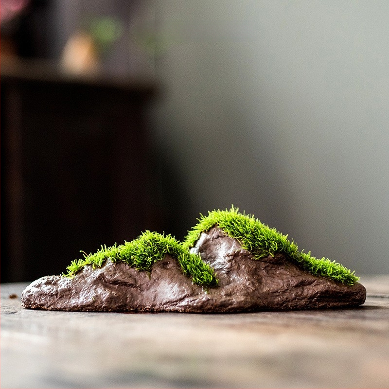 Декоративна водна композиция за бюро с бонсай — дзен микро пейзаж от копринени цветя