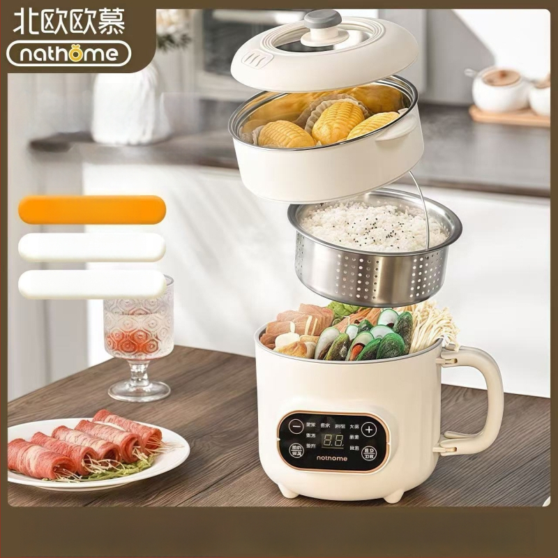 Мултифункционален електрически готвач с титанов вътрешен съд – 2.0L, управление механично/с микрокомпютър, таймер, бърза пара, грил и горещ пот