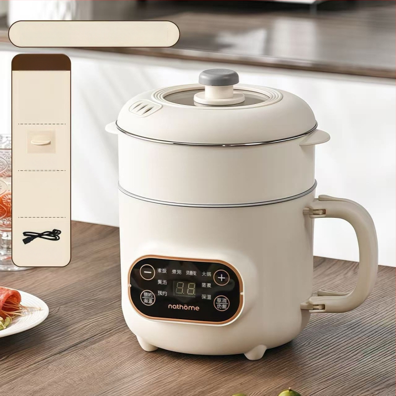 Мултифункционален електрически готвач с титанов вътрешен съд – 2.0L, управление механично/с микрокомпютър, таймер, бърза пара, грил и горещ пот