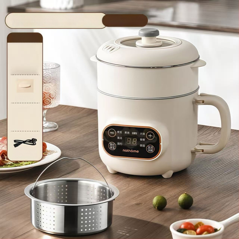 Мултифункционален електрически готвач с титанов вътрешен съд – 2.0L, управление механично/с микрокомпютър, таймер, бърза пара, грил и горещ пот