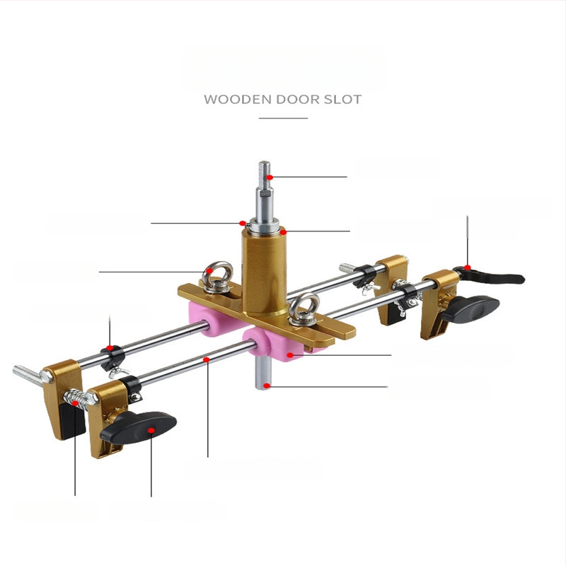 Kit deschidere a găurilor pentru încuietoare la uși din lemn masiv, montaj interior — set complet de instrumente pentru canelare, Fu City