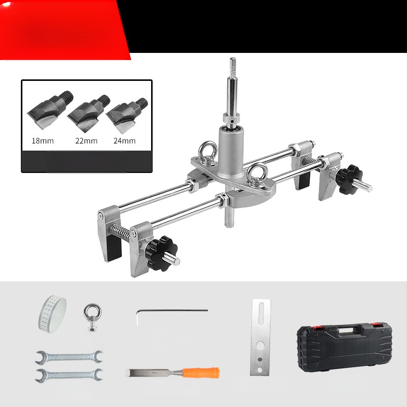 Kit deschidere a găurilor pentru încuietoare la uși din lemn masiv, montaj interior — set complet de instrumente pentru canelare, Fu City