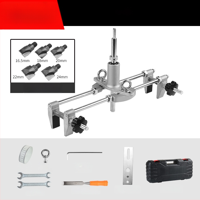 Kit deschidere a găurilor pentru încuietoare la uși din lemn masiv, montaj interior — set complet de instrumente pentru canelare, Fu City